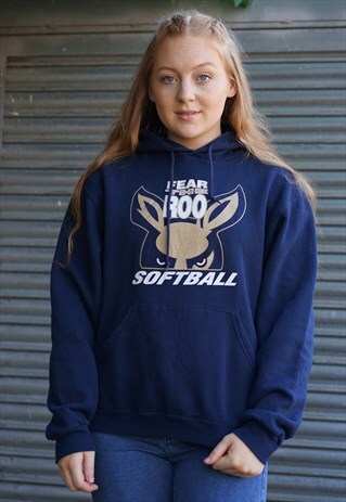 RUSSEL ATHLETIC VINTAGE NAVY FEAR THE ROO HOODIE WOMENS