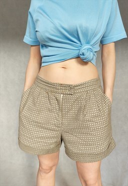 Vintage Khaki Shorts, Large Women Shorts, Cutout Shorts