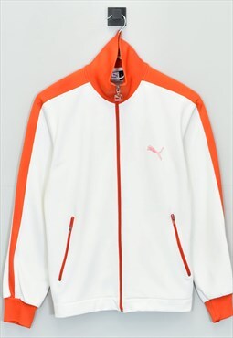 Vintage Puma Tracksuit Top White XSmall