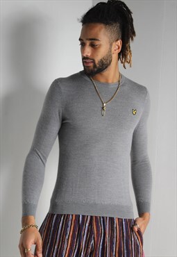 Vintage Lyle and Scott Tight Fitted Jumper Grey