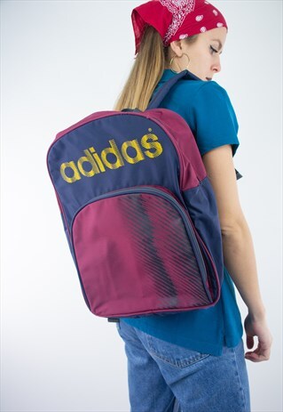 VINTAGE ADIDAS 90'S BIG SPELLOUT LOGO BACKPACK