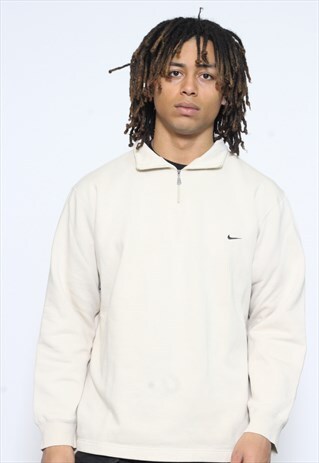 VINTAGE NIKE CREAM 1/4 ZIP SWEATSHIRT