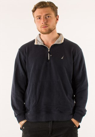 VINTAGE NAVY NAUTICA QUARTER ZIP SWEATSHIRT
