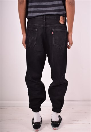 LEVI'S 550 MENS VINTAGE JEANS W36 L30 BLACK 90S