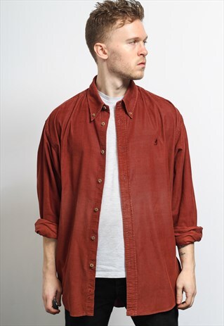 VINTAGE CORDUROY CORD SHIRT RED