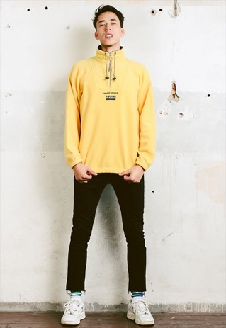 VINTAGE 90S YELLOW FLEECE SWEATER