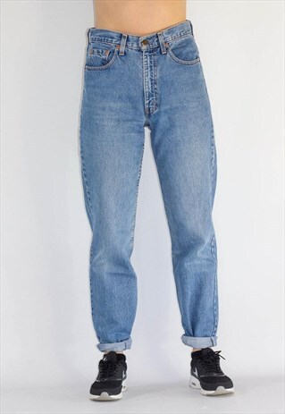 VINTAGE 80'S ORANGE TAB SUPER HIGH WAIST MOM JEANS