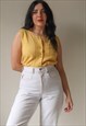 VINTAGE 80S SLEEVELESS SHIRT IN YELLOW