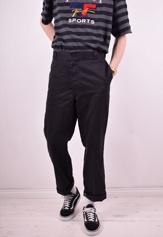 DICKIES MENS VINTAGE TROUSERS W38 L31 BLACK 90'S