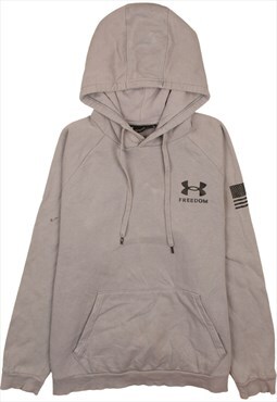 Vintage 90's Under Armour Hoodie Freedom Pullover Grey