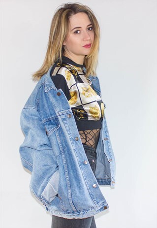 VINTAGE 80'S OVERSIZED STONEWASH DENIM JACKET