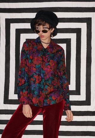 VINTAGE 90'S ABSTRACT FLORAL SHIRT