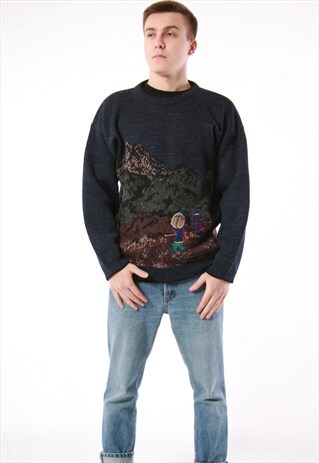 90S VINTAGE GABICCI NORDIC NORWAY SWEATER JUMPER 13842