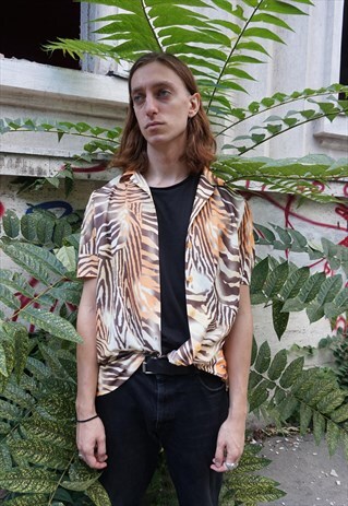 VINTAGE ANIMAL PRINT TIGER SHIRT