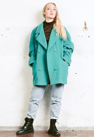 VINTAGE 80S OVERSIZED WOOL PEA COAT