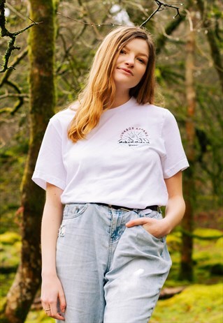 SHORT-SLEEVED CLASSIC TSHIRT WHITE LAKESIDE GRAPHIC PRINT