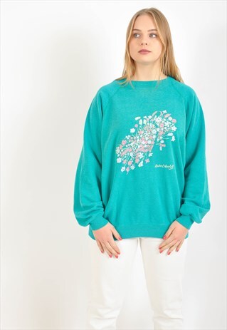 VINTAGE 90'S SWEATSHIRT IN FLOWER PRINT