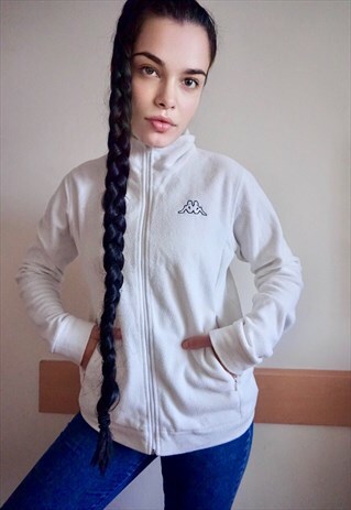 VINTAGE WHITE FLEECE JACKET