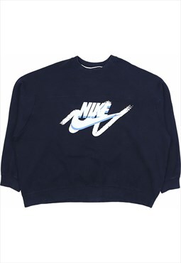 Nike 90's Retro Spellout Crewneck Sweatshirt XLarge Black
