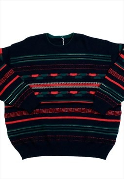 Vintage 3D Knit 90s Abstract Funky Unique Retro Jumper