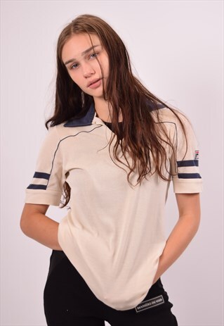 VINTAGE FILA POLO SHIRT OFF WHITE