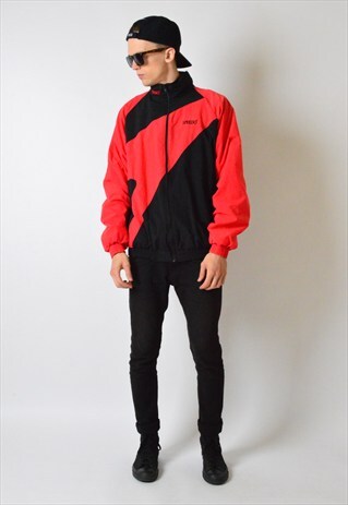 SPEEDO VINTAGE 90S BLACK AND RED TRACK JACKET