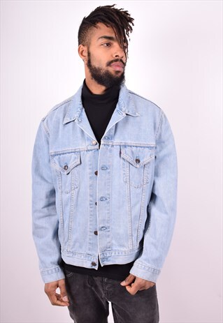 LEVI'S MENS VINTAGE DENIM JACKET LARGE BLUE 90'S