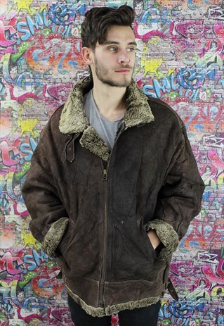 VINTAGE AVIATOR/FLYING JACKET. SHEARLING SHEEP SKIN. UNISEX.