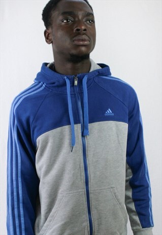 MENS VINTAGE ADIDAS HOODIE LARGE URBAN BOXING JACKET ZIPPER