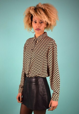 VINTAGE 90'S HOUNDSTOOTH BLOUSE