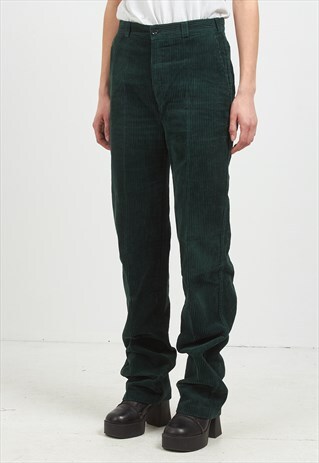 VINTAGE GREEN BUKSESNEDKEREN CORDUROY TROUSERS BOTTOMS
