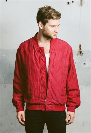VINTAGE 90S SILK BOMBER JACKET
