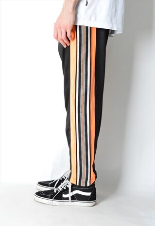 DIADORA VINTAGE 90S BLACK STRIPED PANTS