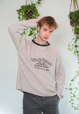 VINTAGE 90S LEVI SWEATSHIRT HOODIE WITH AWESOME FRONT PRINT