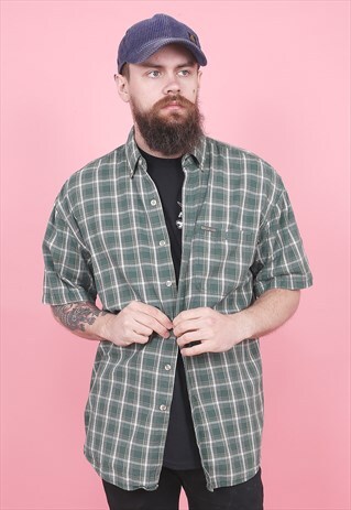 VINTAGE DICKIES SHORT SLEEVED CHECK SHIRT /R6337