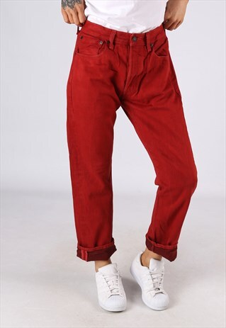 DENIM JEANS STRAIGHT COLOURED HIGH WAISTED UK 12 (K9DD)