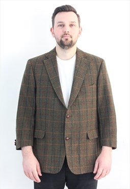 DAKS London Men L Blazer Wool UK 44S US Jacket Plaid EU 27