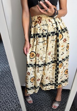 Novelty Printed Full Mid Length Skirt 