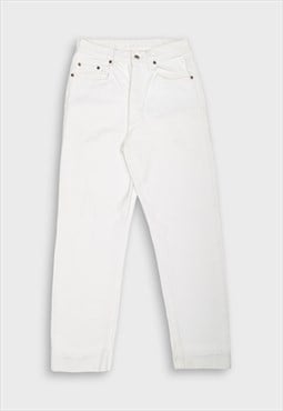 High waisted '90s white Schott jeans