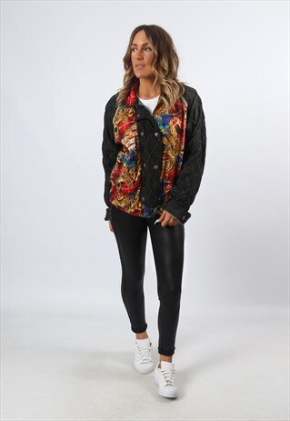 SHELL BOMBER JACKET OVERSIZED PRINT PATTERNED UK 10 (H1H)