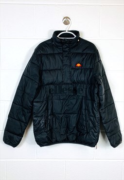 Vintage Ellesse 1/4 Zip Puffer Jacket / Coat Black