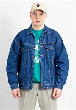 Vintage 90's oversized denim jacket in blue jean men XL