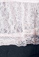 VINTAGE TOP Y2K LACE FAIRYCORE BLOUSE IN PINK