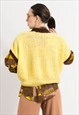 VINTAGE SWEATER VEST IN YELLOW PULLOVER OVERSIZED V NECK