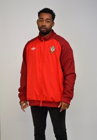 VINTAGE RED SOUTHAMPTON FC FOOTBALL BOMBER JACKET