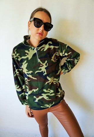 VINTAGE FLEECE JUMPER PULLOVER SWEATER SWEATSHIRT RUN JACKET