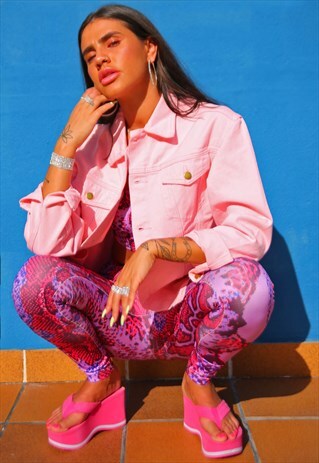 PINK OVERSIZED DENIM JACKET