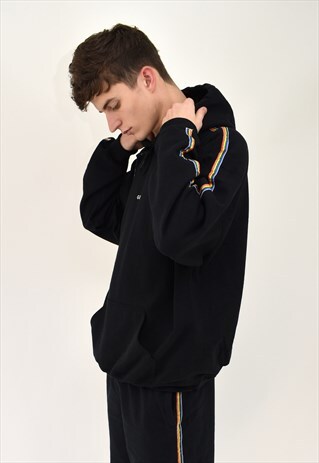 G&G UNISEX BLACK RAINBOW RIBBON SLEEVE HOOD