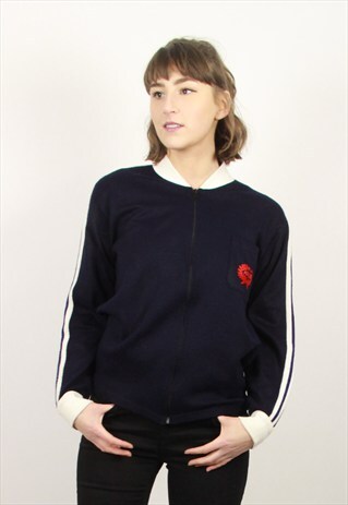 VINTAGE KNITTED ZIP UP JUMPER