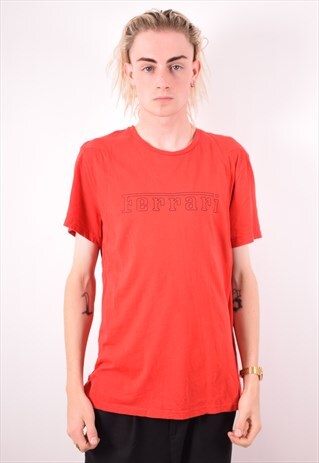 PUMA MENS VINTAGE FERRARI T-SHIRT TOP XL RED 90S